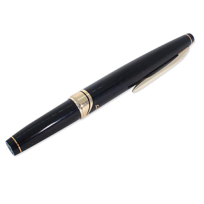 Used SAILOR Fountain Pen, Nib 18K, Black x Gold /j242-2