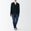 MUJI Кардиган шерстяной средней толщины с V-образным вырезом BAI13A2A Черный S Женский