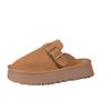 Birkenstock Полу-тапочки Мягкая кожаная обувь 22 Новые плоские тапочки Ретро тапочки с открытым носком