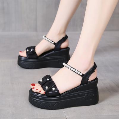 Модная обувь для женщин, женские сандалии на резинке, летние повседневные сандалии, женские босоножки на танкетке, женские босоножки на платформе и каблуке