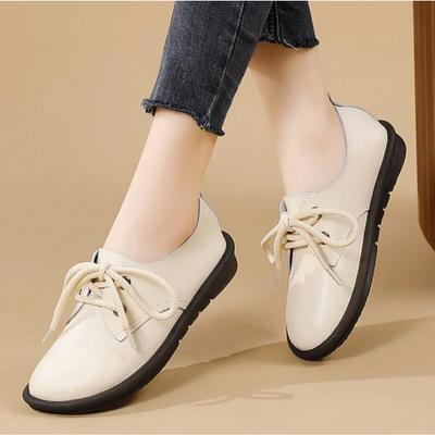 Новые кожаные туфли-одинарки женские спортивные повседневные туфли на плоской подошве с мягкой подошвой удобные на шнуровке женские туфли вся мода студенты