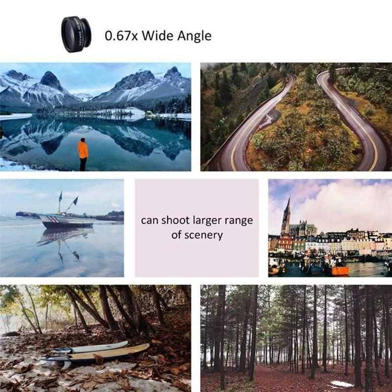 Three-in-one Fish-eye Lens Special Effect Phone Magnifying Glass Wide-angle Macro Selfie Artifact