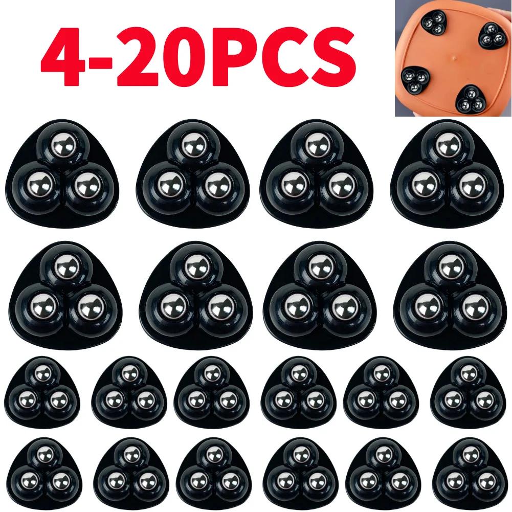 4-20pcs Small Wheels For Furniture Self Adhesive Caster Wheels Stainless Steel 360 Degree Rotation Paste Swivel Wheels