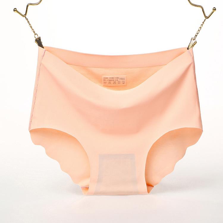 Women's Mid-waist Sexy Underwear Large Size Briefs Quick Dry Thin Seamless Ice Silk Panties