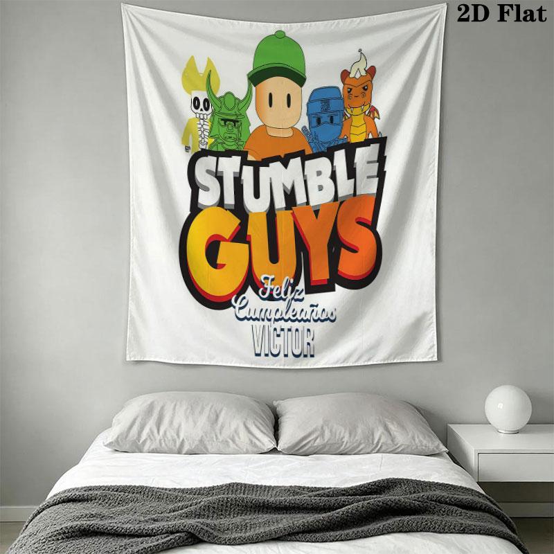 Stumble Guys Sprint Wall Hanging Printed Fabric Blanket Decorative Tapestries for Bedroom Living Room Home Decor