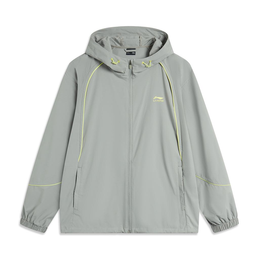 Li-Ning Спортивная серия Lifestyle, кардиган с капюшоном и защитой от ультрафиолета, мужская верхняя одежда, цвет Moon-Surface-Gray AFDU549-2