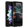 For Samsung Galaxy Z Flip 3 4 5 Hard Black Folding PC Phone Case Sports Car JDM Tokyo drift F1 Luxury For Samsung Z Flip3 Cover