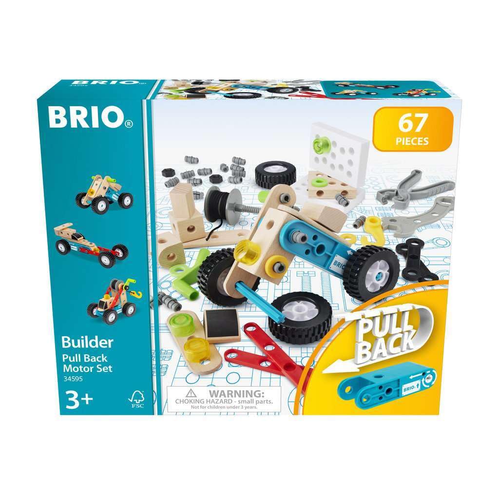 BRIO Деревянная железная дорога Образовательная игрушка Конструктор Мотор Возраст 67 Предмет Подарок Набор с подтягивающимся механизмом, 3+, Детали, Нет. 34595, День рождения/Рождество