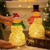 Ручная работа Снеговик Ночник Креативные Миниатюрные Фигурки Скульптуры Светящаяся Статуя Снеговика Вечеринка