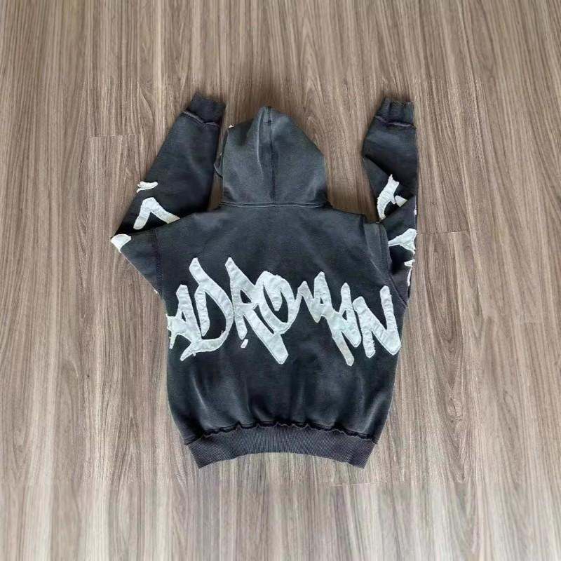 Унисекс Оверсайз Худи с Графическим Принтом Streetwear Свободный Крой Повседневный Свитшот