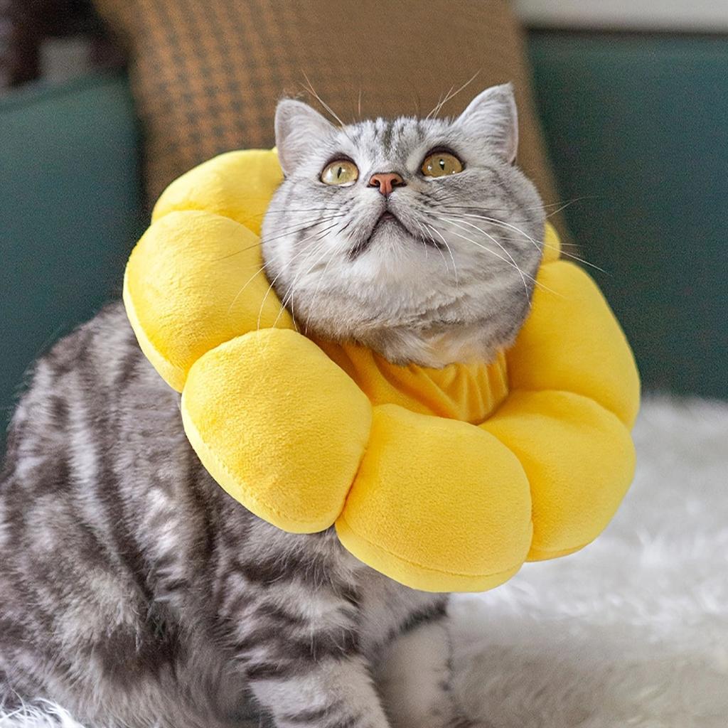 1pc - Flower shaped cat neck protection collar, soft anti licking and anti scratch headgear, cat supplies