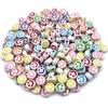 Mixed Color Loose Beads Fashion Round Flat Smile DIY Jewelry Accessories Creative for Earrings Necklace Making 50Pcs 7mm
