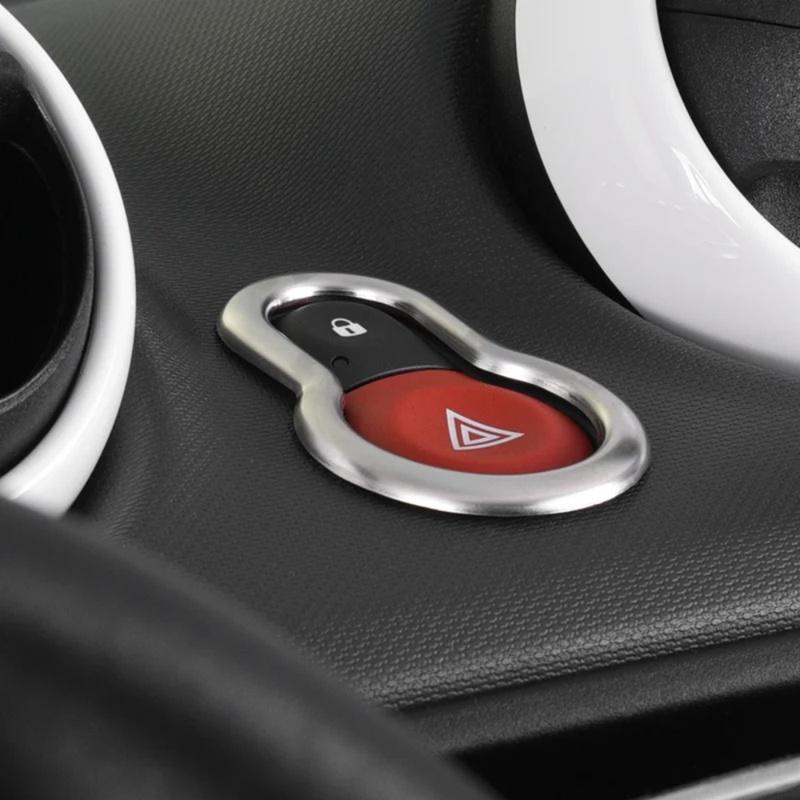 Decoration Warning Light Switch Button Cover for Smart 453 Fortwo Forfour Decorative Frame Center Console Accessories