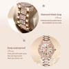 OLEVS 9943 All Diamond Original Quartz Watch for Women Rose Gold Stainless Steel Waterproof Elegant Luxury Top Ladies Wristwatch