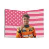 2025 New Hot Selling Lando Norris Pink American Flag Tapestry Men And Women Racing Enthusiasts Bedhead Decoration Background