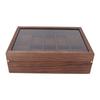 10 Grid Wooden Watch Box Transparent Cover Watch Jewelry Storage Organizer Container Box