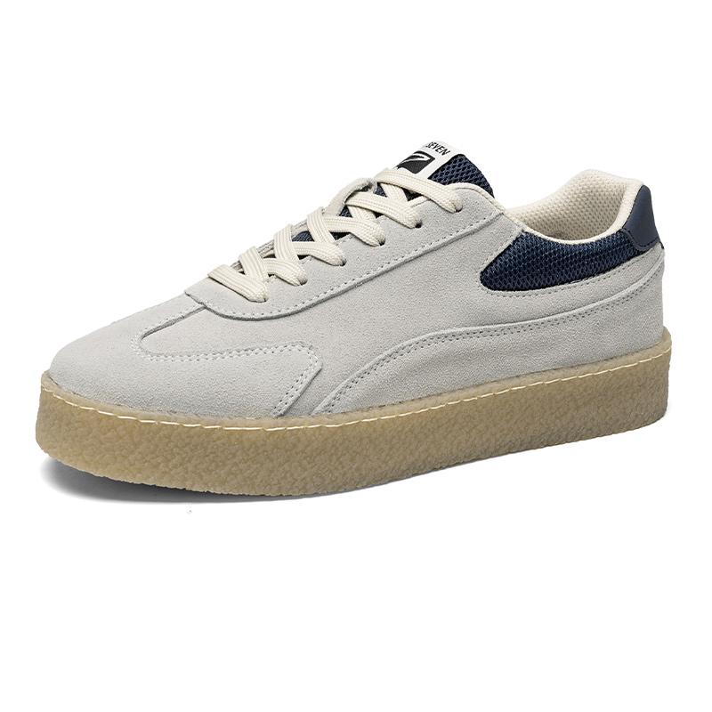 2024New Genuine Suede Leather Men Loafers Outdoor Casual Leather Flat Designer Shoe Genuine Leather Lace Up Oxford Jogging Shoes