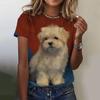 New Kawaii Cartoon Dog Print T-shirt  For Women Plus Size Top Women's Trending Clothing Fashion Short Sleeve Shirt Crew Top