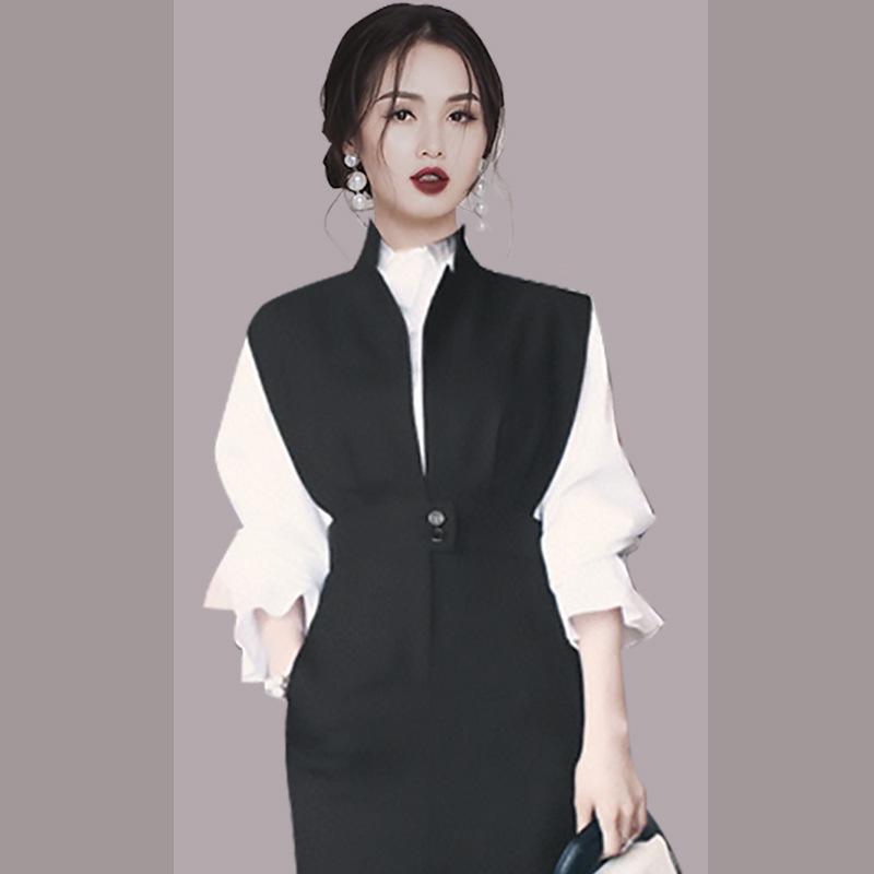 2023 Versatile High-Waisted Professional OL Shirt Set - Slimming Two-Piece