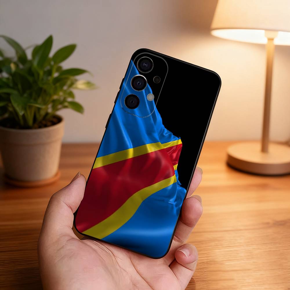Democratic Republic Congo Flag Phone Case For Samsung S26,S25,S24,S21,S22,S23,S30,Ultra,S20,Plus,Fe,Lite,5G Black Cover