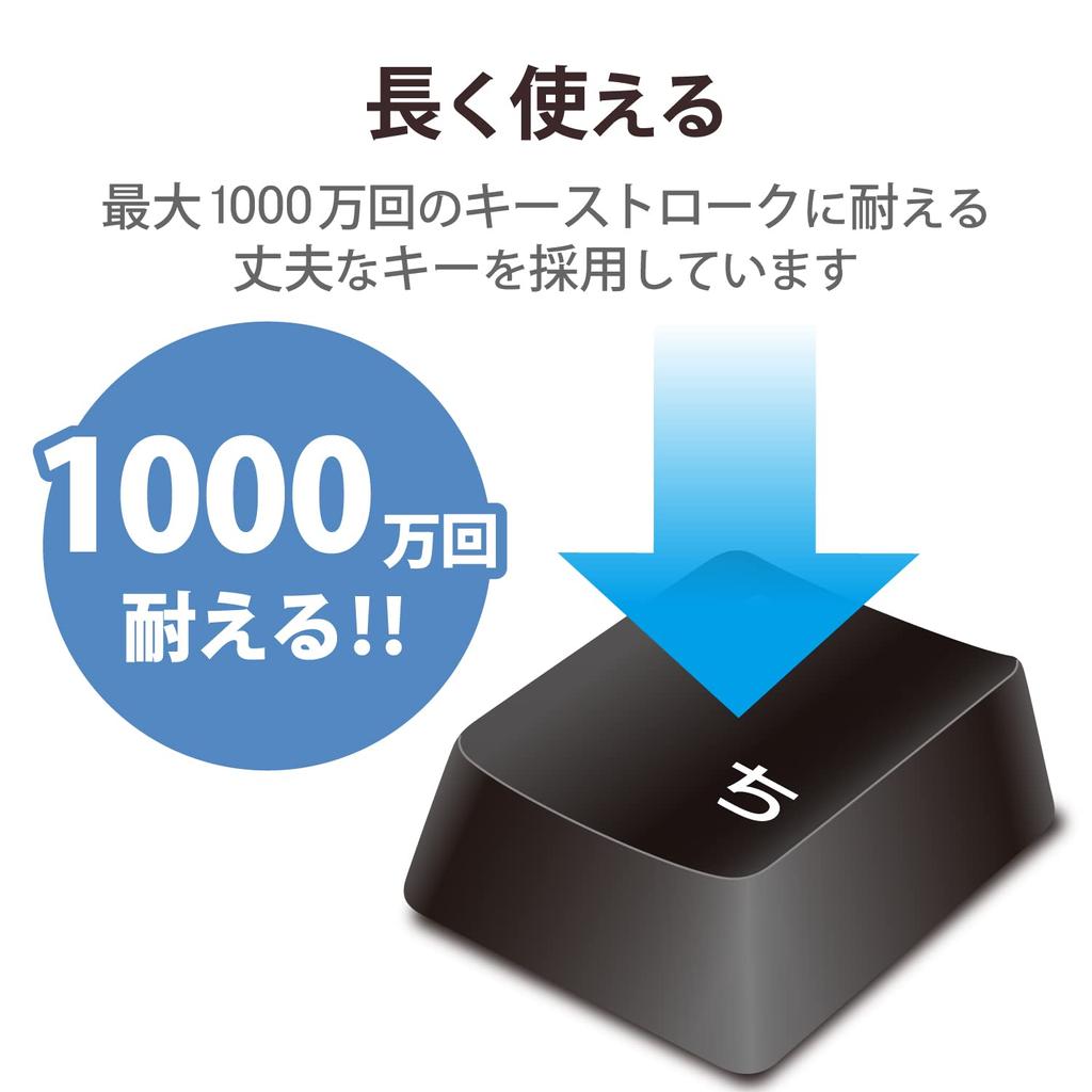 Клавиатура ELECOM USB беспроводная мембранная полнофункциональная клавиатура, выдерживает 10 миллионов нажатий, совместима с PlayStation4, черная (Приемник включен) TK-FDM063TBK