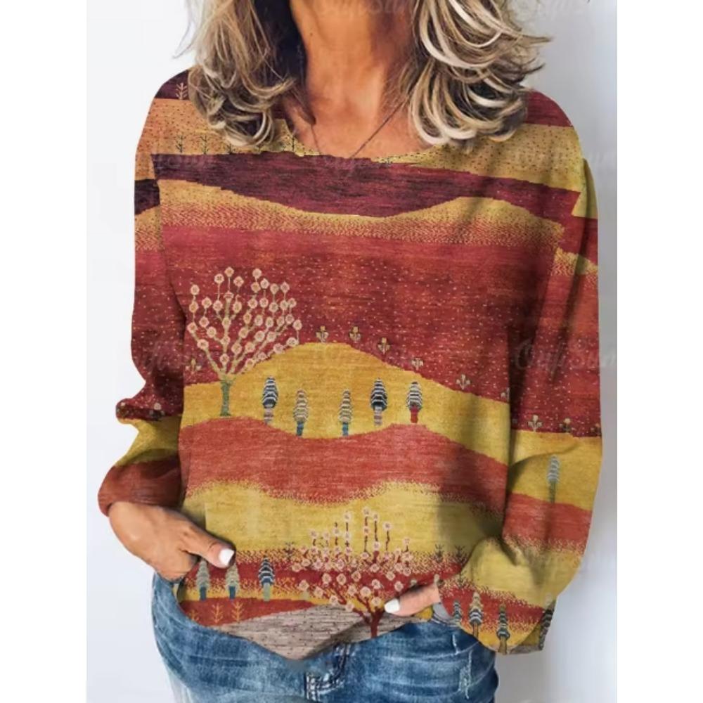 Элегантный отпуск, Просто и модно, Контраст синего и белого, Узор в тонкую полоску, Топ с 3D-принтом, Рубашка с V-образным вырезом и длинными рукавами