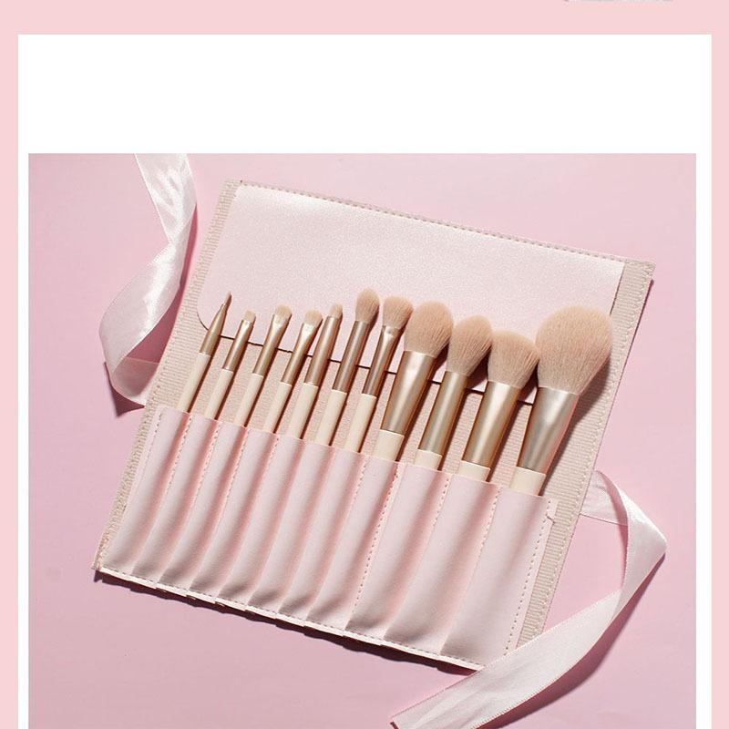 Набор кистей для макияжа «Принцесса Улыбка» из 11 мягких розовых кистей Набор косметических инструментов
