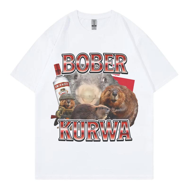Bober Kurwa Funny Rat Meme Graphic T Shirts Harajuku Y2k Vintage Tshirt Summer Fashion Casual Cotton Tshirts Unisex Streetwear
