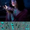 12pcs/set Blue Glow Tattoo Sticker Waterproof Small Fresh Snake Butterfly Electric Syllable Party Sticker Set Tattoo Patches