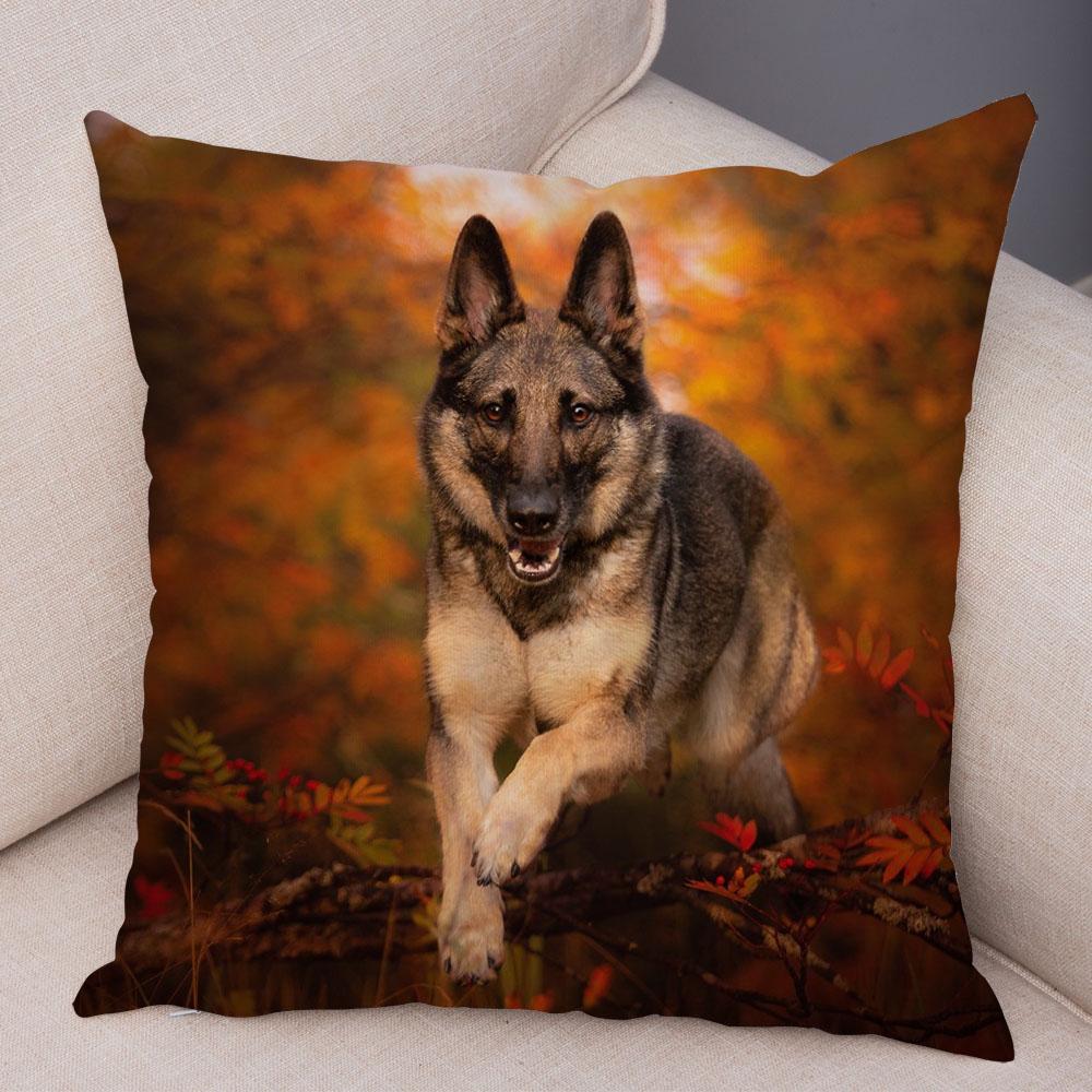 Sofa Home Pillowcase German Shepherd  Decoration Pet Animal Cushion