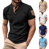 Men's Summer Solid Color Retro Short Sleeve Tops Men's Casual Fashion Tops