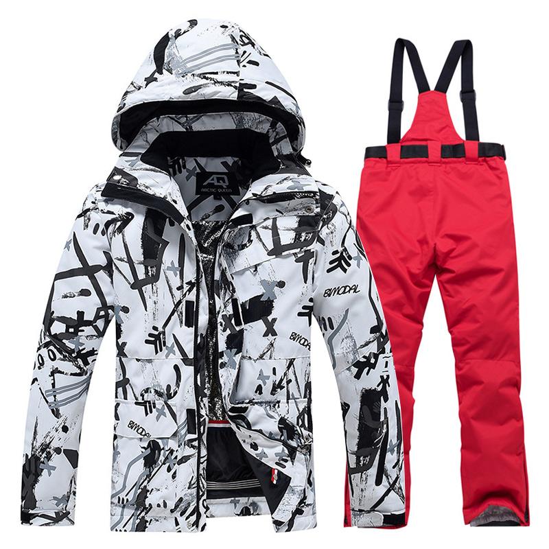 Зимний мужской и женский лыжный костюм, уличный теплый ветрозащитный водонепроницаемый костюм для катания на лыжах, сноуборде, мужская и женская лыжная куртка, лыжные штаны, зимний комбинезон