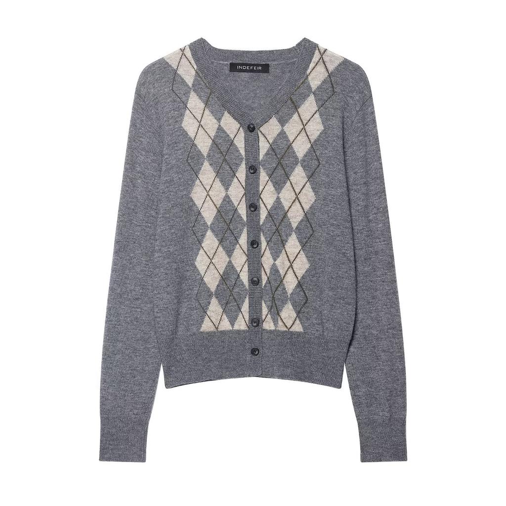 European and American style, new women's clothing, foreign style, rhombus wool jacket 2142/194/803