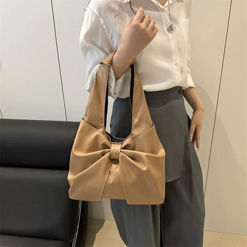 Yogodlns Повседневная наплечная сумка для женщин Новая милая и простая сумка подмышку Дизайн с бантом Большая вместимость Сумка