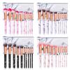 HMU Cheap Price 10 Pc Makeup Brushes Marbling Handle Strong Marble Makeup Brushes With Leather Marble Makeup Brush Holder