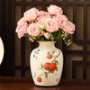 Новая керамическая ваза в китайском стиле с розовыми пионами