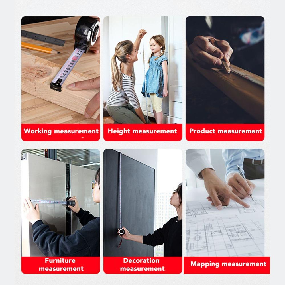 Carbon steel Frosted Steel Tape Measure High Accuracy Retractable Tape Measure For Architects