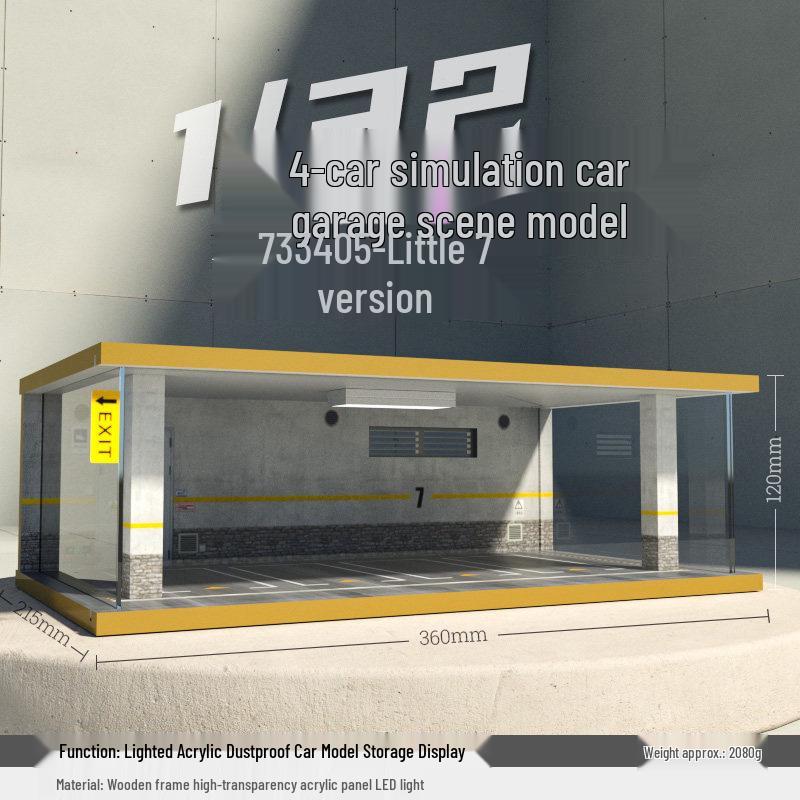 Деревянный гараж для моделей автомобилей с подсветкой - Трансграничная симуляция Пылезащитный чехол 1:32 Сценические украшения.