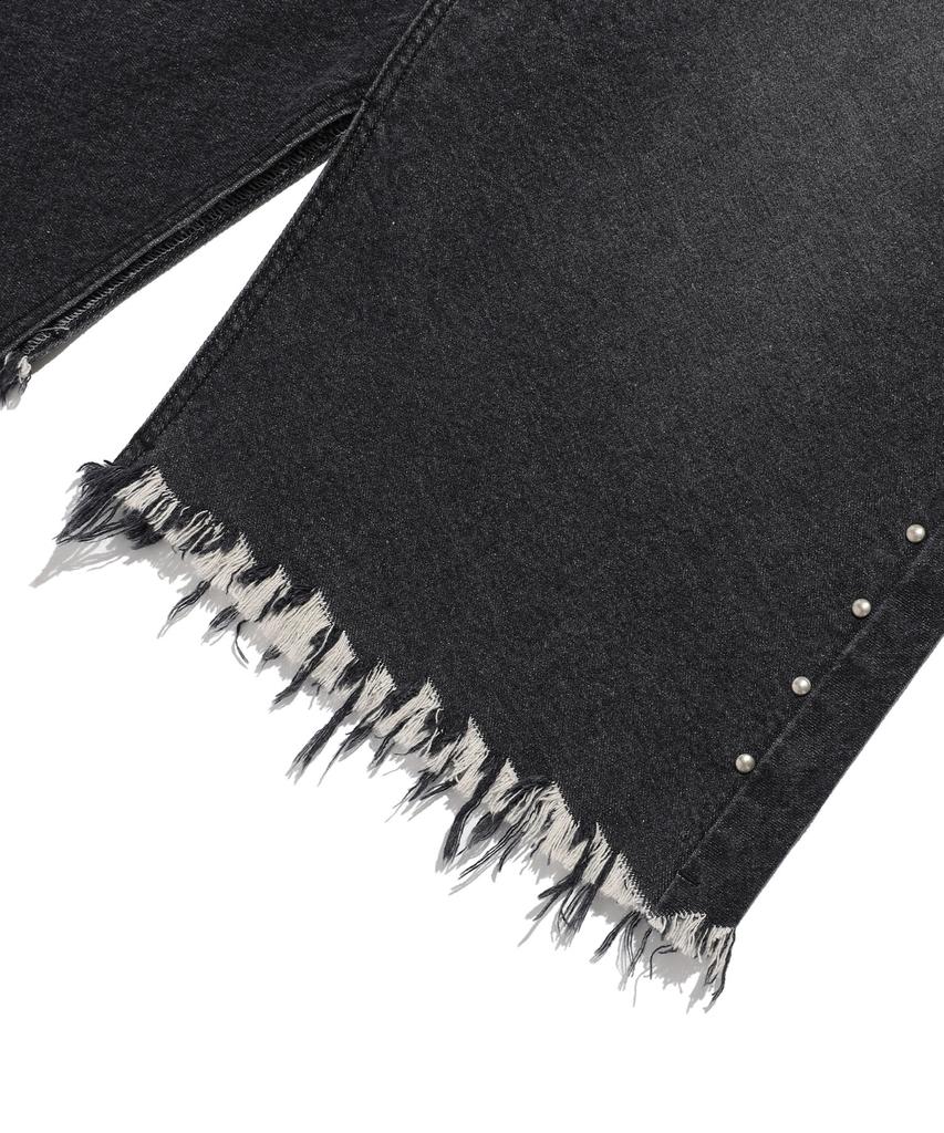 East Coast Washed Stud Denim Skirt_Black(Ik2Effd190A)