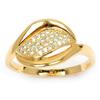 Gold Plated Ring 'Sissi' Golden White - 14x10 Mm