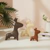 Home Décor Elk Family Matte Finish Ceramic Figurines - (Set of 3, Matte Brown)