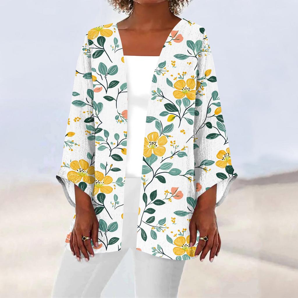 Женская повседневная и модная легкая куртка средней длины с принтом, кардиган, кардиган