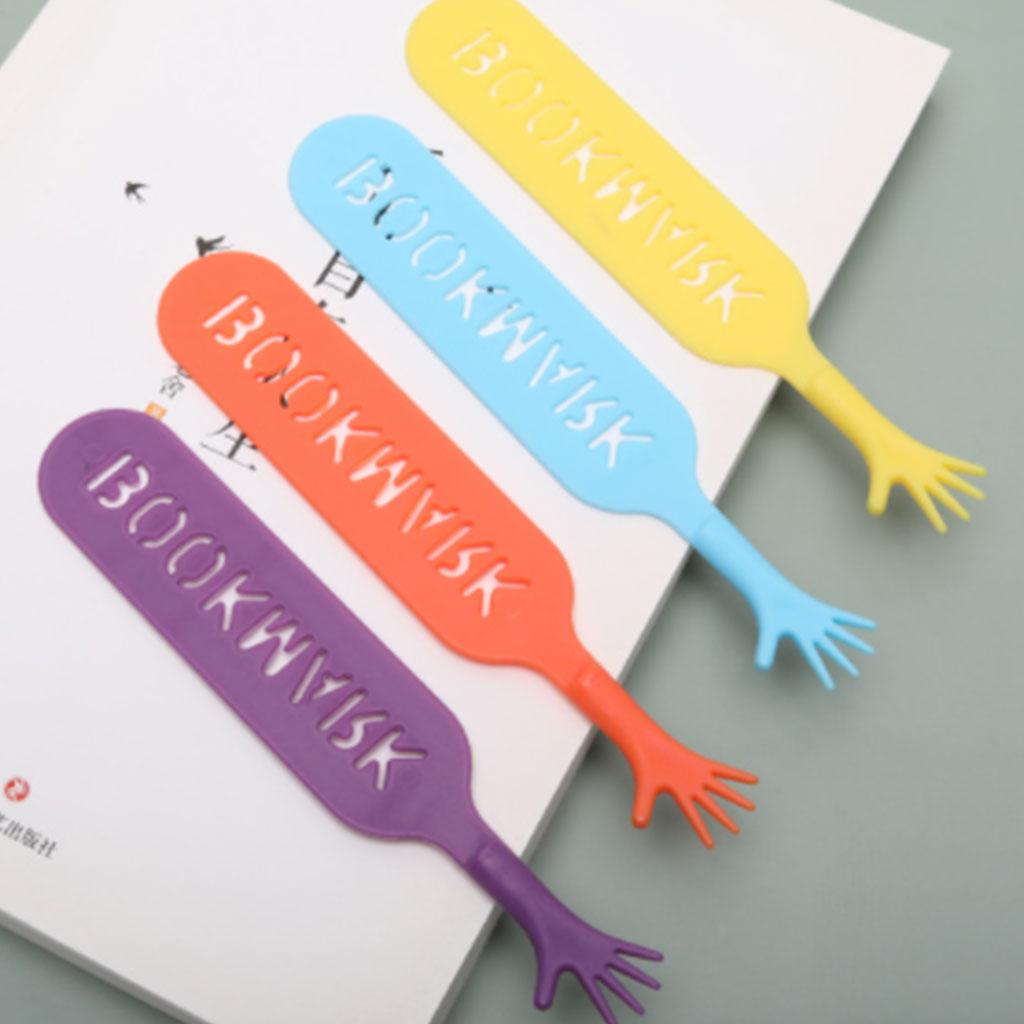 4pcs Funny Help Me Bookmarks Novelty Hand Pad Note Book Mark Stationery for Kids Students Teacher