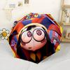 Pomni Cartoon Characters Compact Travel Automatic Umbrella with 8-Rib Durable All-Season Umbrella for Travel Fashion Lovers Wedding Party Gift