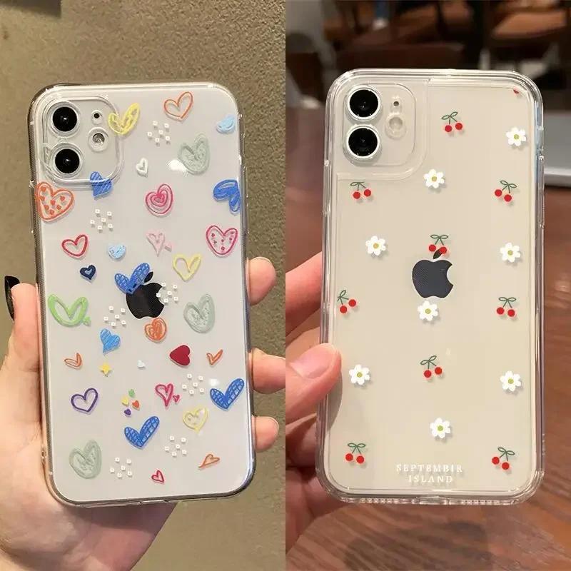Милый чехол-сердечко с ромашками для Samsung Galaxy S25 S24 Ultra S22 S23 S21 Plus FE S25Ultra 5G A55 A15 A16 A54 A35 A53 Мягкий чехол