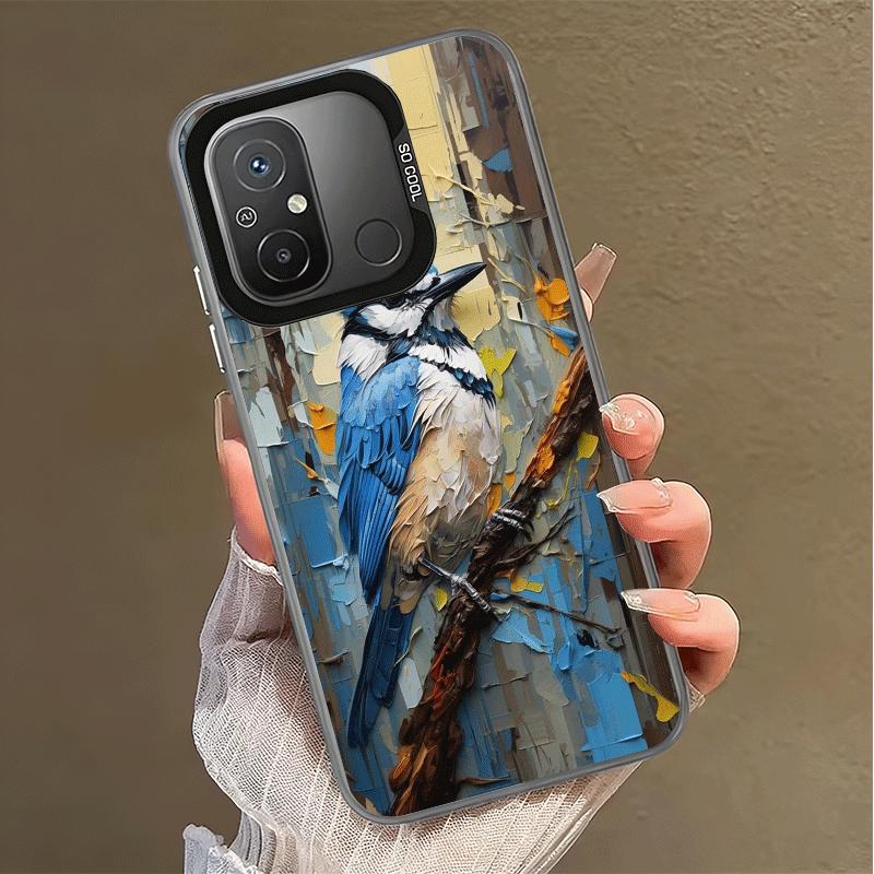 Bird Oil Painting Style Shockproof Phone Case for Xiaomi Poco X7 X6 X5 X3 Pro F7 Ultra M8 Redmi 15C 15 14C 13C 12C 10C 13 12 10