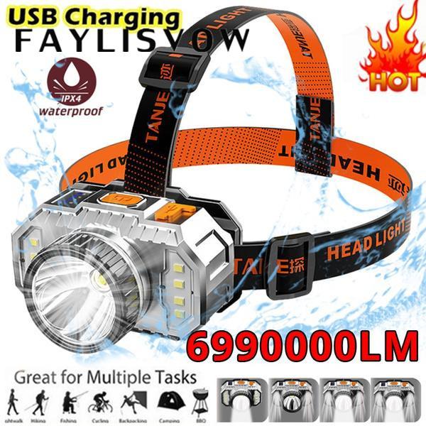 T20 супер мощный встроенный аккумулятор налобный фонарь USB перезаряжаемый светодиодный многофункциональный водонепроницаемый фонарик фонарик для отдыха на природе