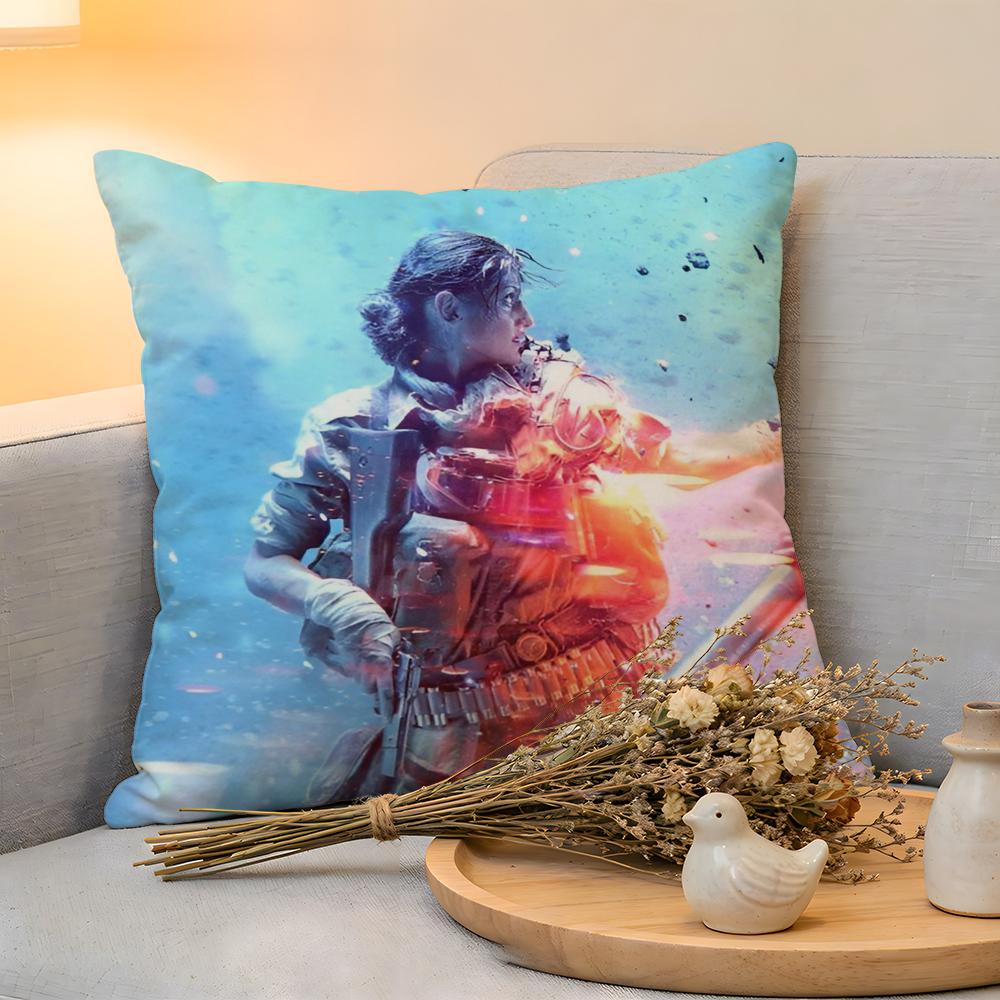 Cushion Cover Linen SkinFriendly Soft Decorative Case For Sofa Home Decor Hot Cool Games BBattlefield Pillow cover