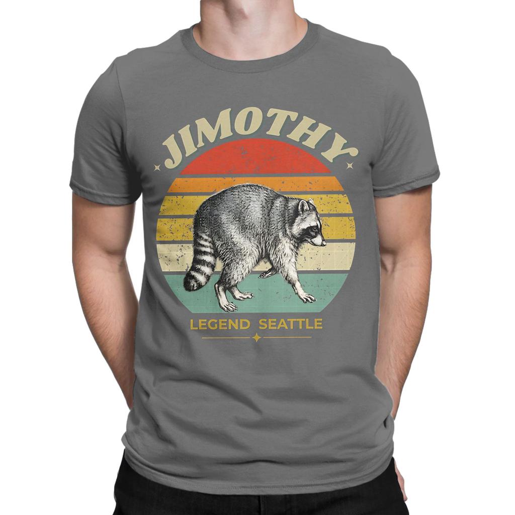Jimothy Raccoon Seattle Viral Raccoon T Shirt Unisexs 100 Cotton Humorous Tshirt Round Collar Tees Short Sleeve Clothing Summer