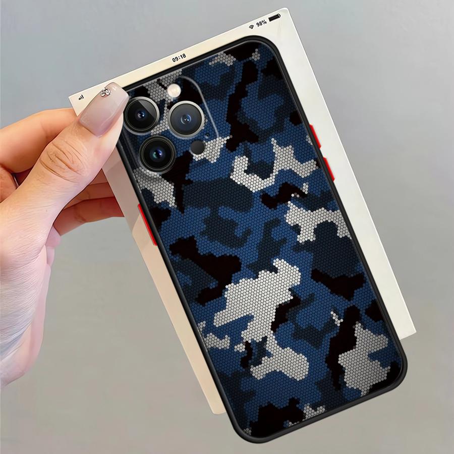 Чехол в ретро-камуфляжном дизайне для iPhone 17 Pro Max XS XR 14 16 Plus 13 Mini 7 8 SE 12 Air 15 11 Funda Задняя крышка для телефона